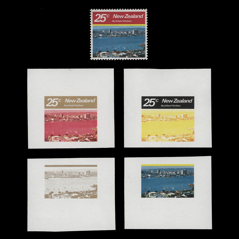 New Zealand 1980 Auckland Harbour imperf colour trials/separations