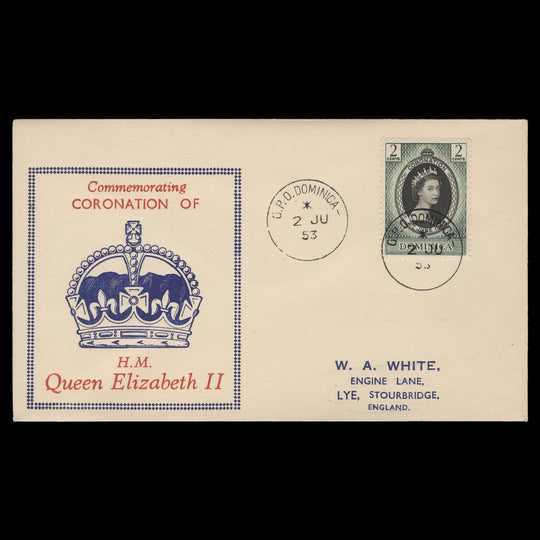 Dominica 1953 (FDC) 2c Coronation, GPO