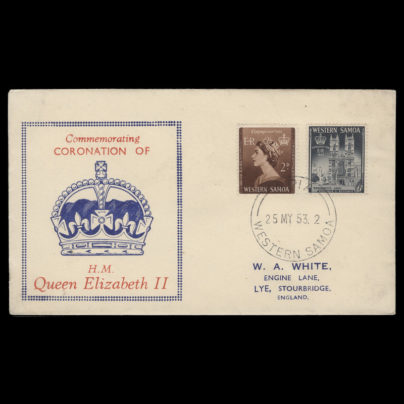 Samoa 1953 Coronation first day cover, APIA