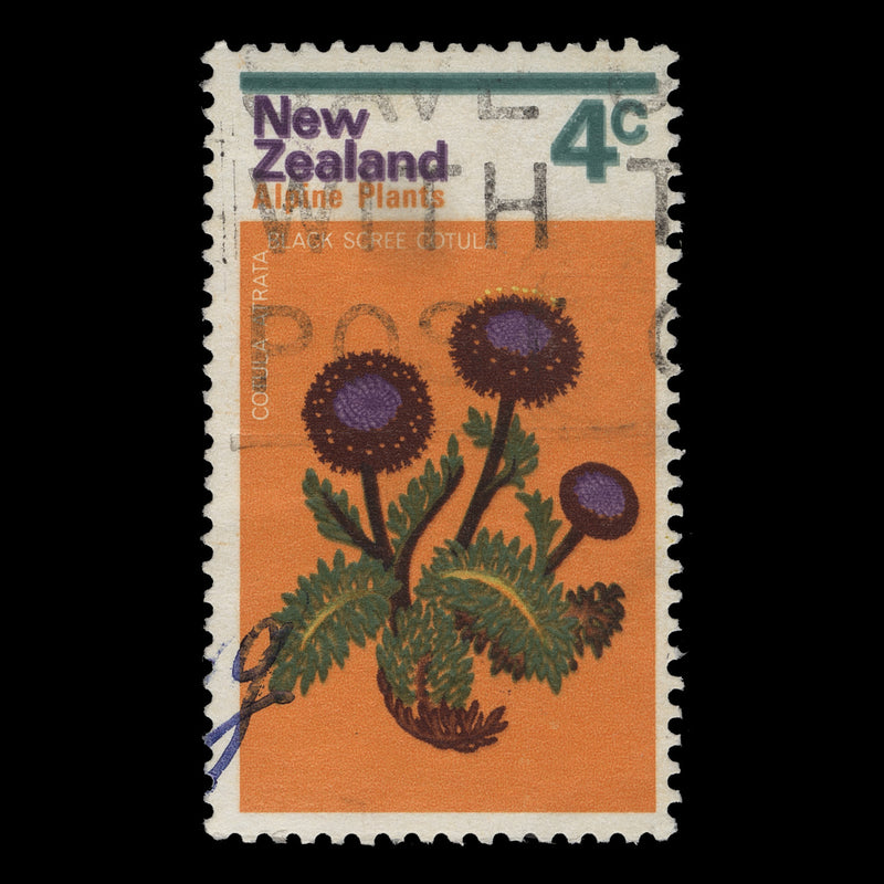 New Zealand 1972 (Variety) 4c Cotula Atrata with double purple and triple green