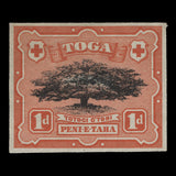 Tonga 1896 Ovava Tree die proof in orange-vermilion and black