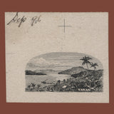 Tonga 1896 Vavau Harbour die proofs of vignette and frame in black