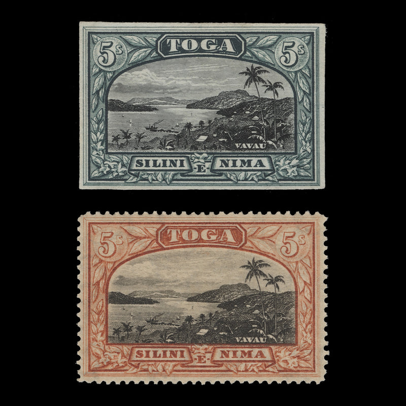 Tonga 1896 Vavau Harbour die proof in deep blue-green and black