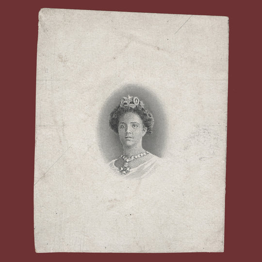 Tonga 1920 Queen Salote die proof in black