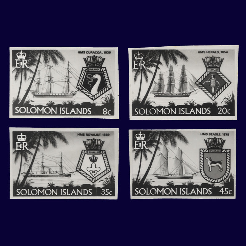 Solomon Islands 1980 Ships & Crests photographic proofs
