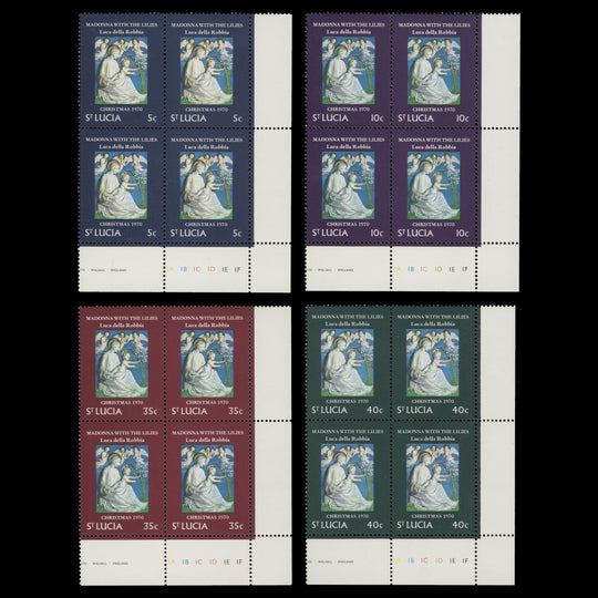 Saint Lucia 1970 (MNH) Christmas plate blocks