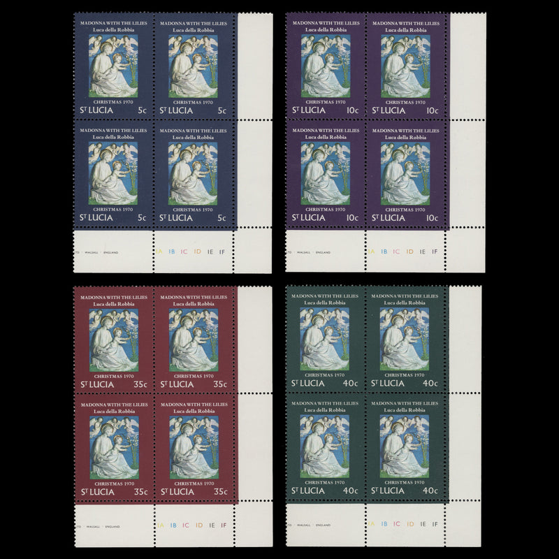 Saint Lucia 1970 (MNH) Christmas plate blocks