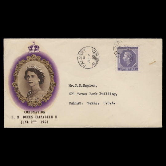 Canada 1953 Coronation day cover, CALGARY