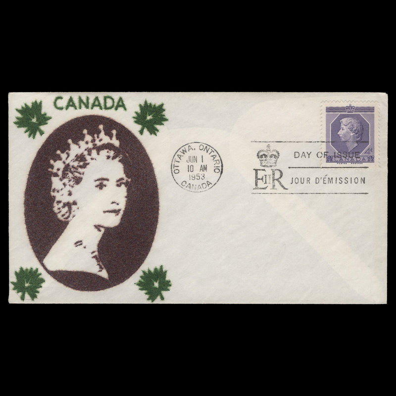 Canada 1953 (FDC) 4c Coronation, OTTAWA