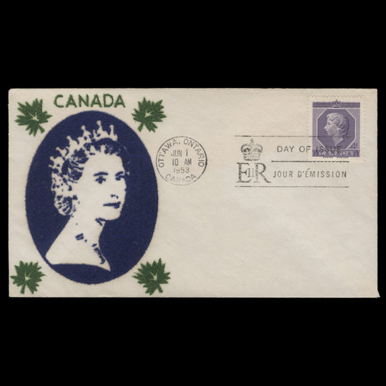 Canada 1953 (FDC) 4c Coronation, OTTAWA