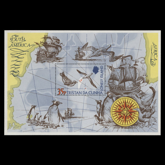 Tristan da Cunha 1974 (Variety) The Lonely Island misperf miniature sheet