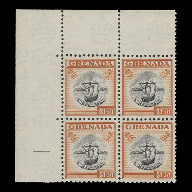 Grenada 1955 (MNH) $1.50 Badge of the Colony block