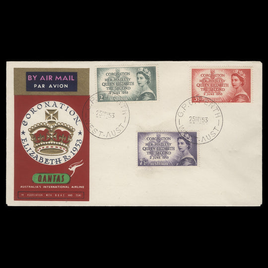 Australia 1953 Coronation first day cover, PERTH