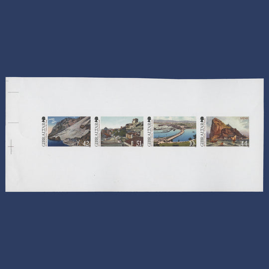 Gibraltar 2009 Old Views imperf composite proof strip