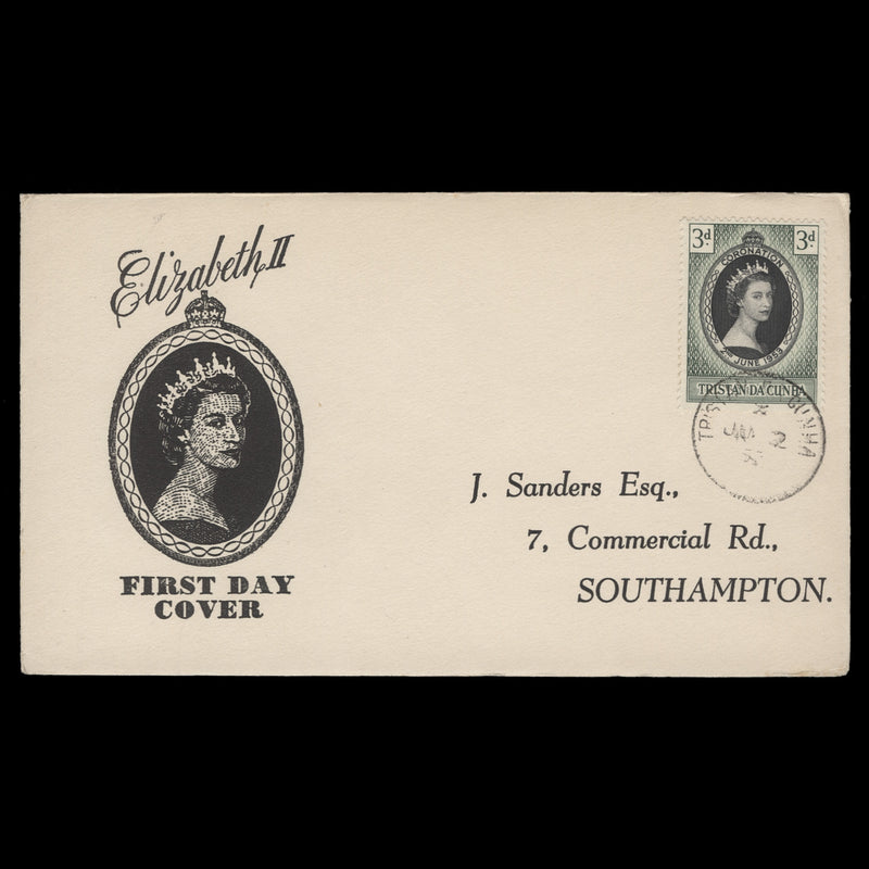 Tristan da Cunha 1953 (FDC) 3d Coronation