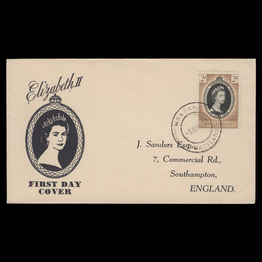 Swaziland 1953 (FDC) 2d Coronation, MBABANE