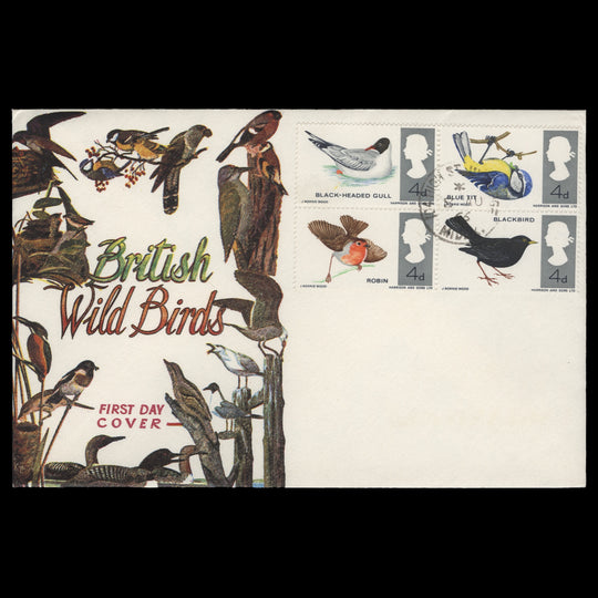 Great Britain 1966 (FDC) British Birds ordinary, UXBRIDGE