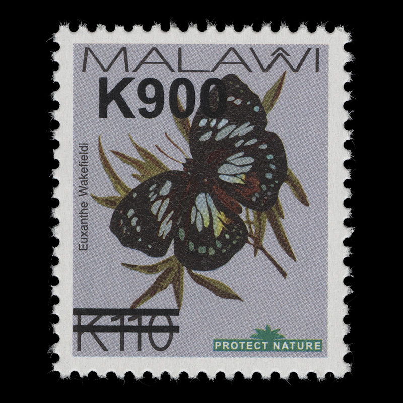 Malawi 2020 (Variety) K900/K110 Euxanthe Wakefieldi with wrong surcharge