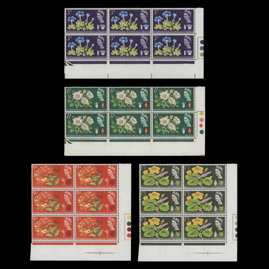Great Britain 1964 (MNH) Botanical Congress phosphor traffic light blocks