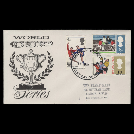 Great Britain 1966 (FDC) World Cup Football phosphor, CROYDON