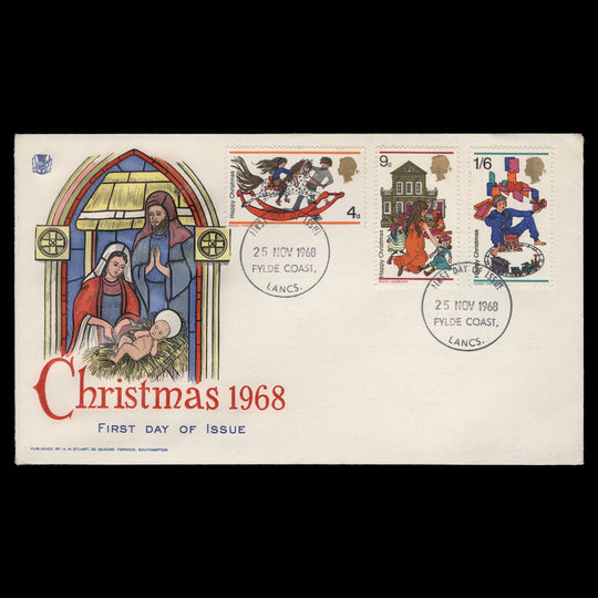 Great Britain 1968 Christmas first day cover, FYLDE COAST