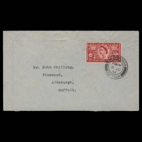 Great Britain 1953 (FDC) 2½d Coronation, SAXMUNDHAM