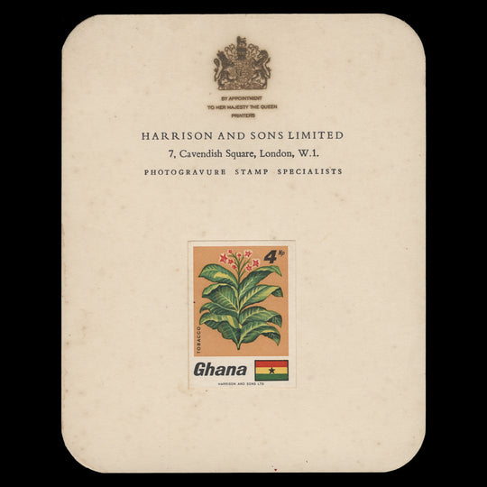 Ghana 1968 Tobacco imperf proof on presentation card