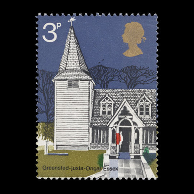 Great Britain 1972 (Variety) 3p Village Churches orange-vermilion shift