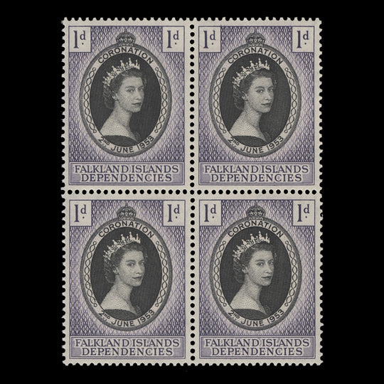 Falkland Islands Dependencies 1953 (MNH) 1d Coronation block