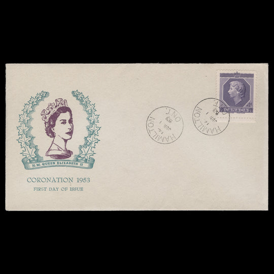 Canada 1953 (FDC) 4c Coronation, HAMILTON