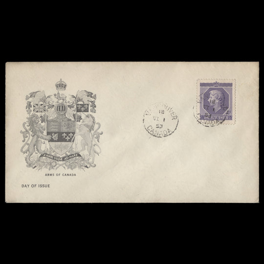 Canada 1953 (FDC) 4c Coronation, VANCOUVER