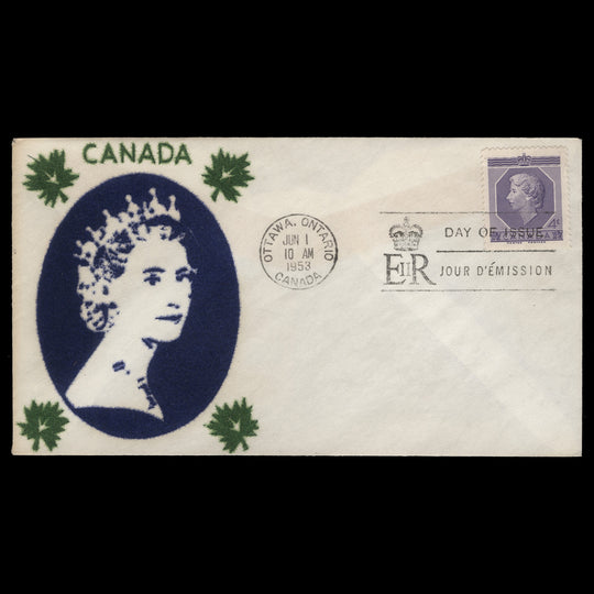 Canada 1953 (FDC) 4c Coronation, OTTAWA
