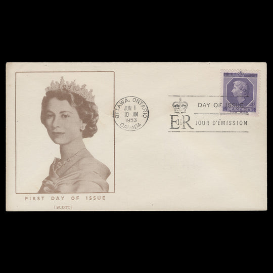 Canada 1953 (FDC) 4c Coronation, OTTAWA