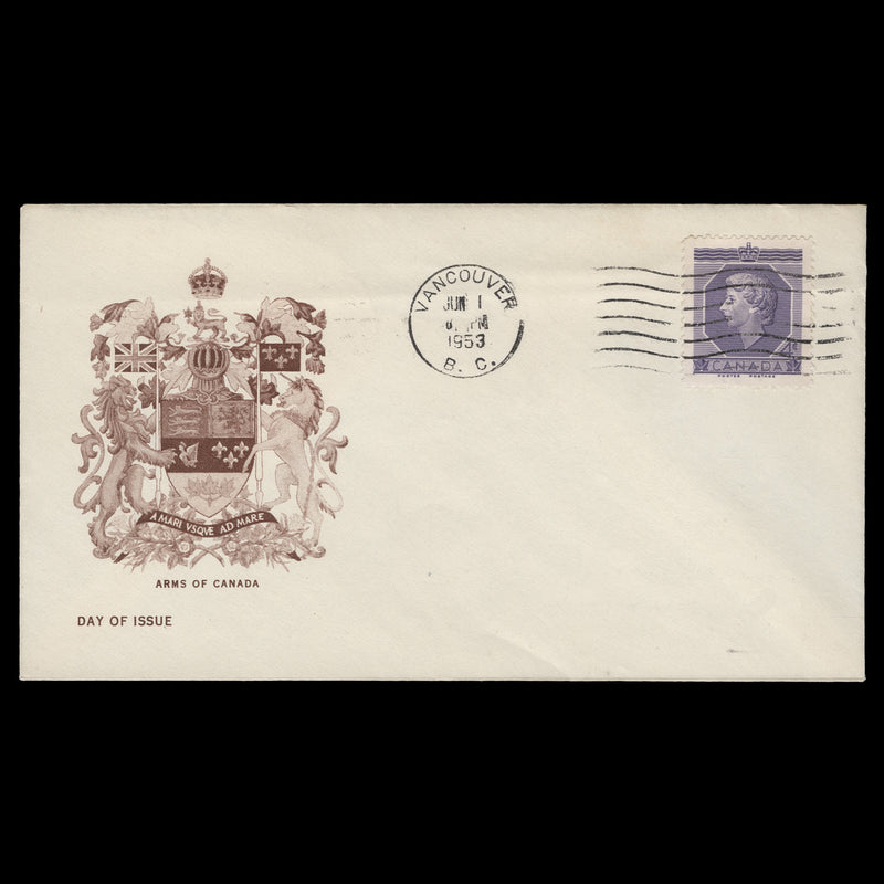 Canada 1953 (FDC) 4c Coronation, VANCOUVER