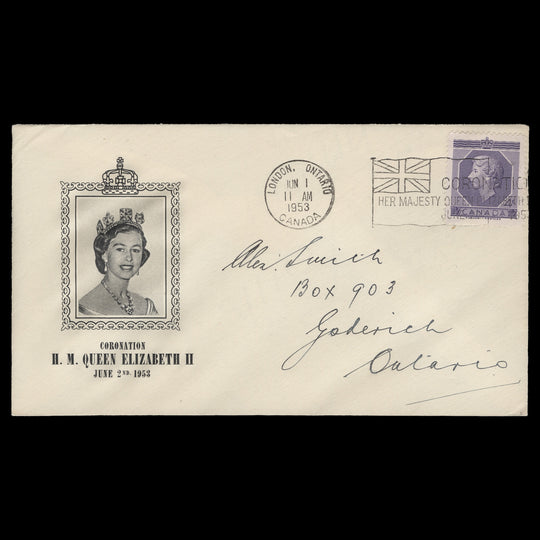 Canada 1953 (FDC) 4c Coronation, LONDON