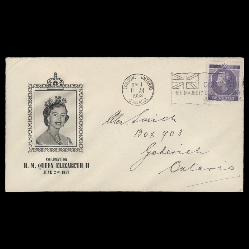 Canada 1953 (FDC) 4c Coronation, LONDON