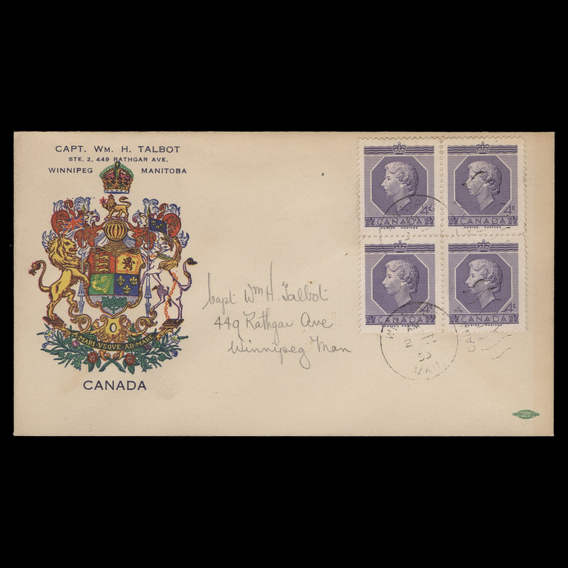 Canada 1953 Coronation day cover, WINNIPEG