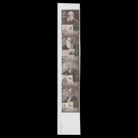 Gibraltar 2009 Charles Darwin Birth Anniversary imperf composite proof strip