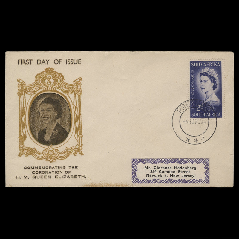 South Africa 1953 (FDC) 2d Coronation, PRETORIA