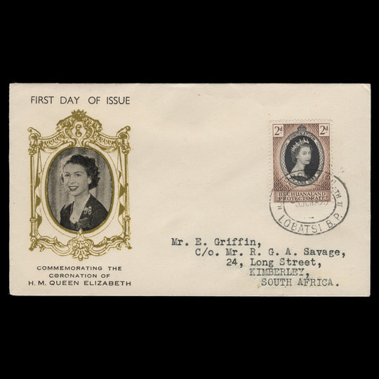 Bechuanaland 1953 (FDC) 2d Coronation, LOBATSI