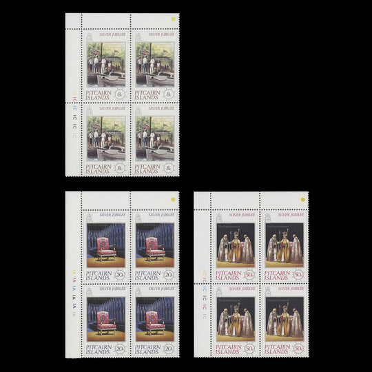 Pitcairn Islands 1977 (MNH) Silver Jubilee plate blocks