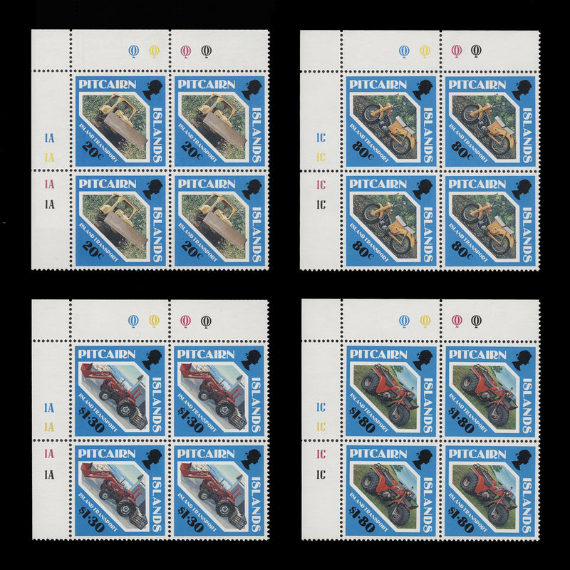 Pitcairn Islands 1991 (MNH) Island Transport traffic light/plate blocks