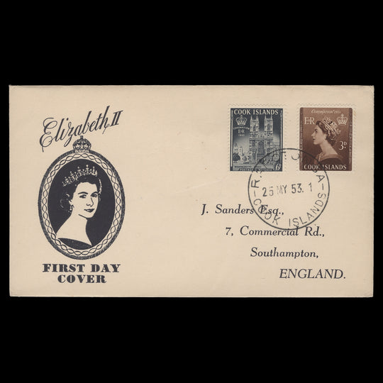 Cook Islands 1953 Coronation first day cover, RAROTONGA