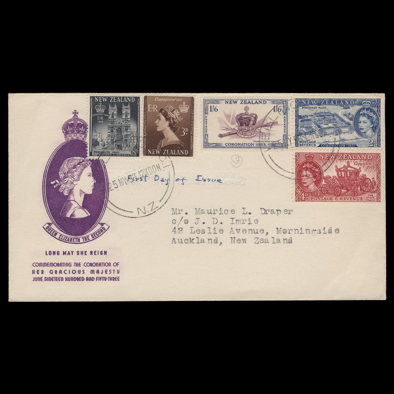 New Zealand 1953 Coronation first day cover, WELLINGTON