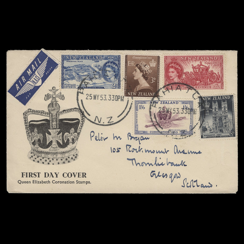 New Zealand 1953 Coronation first day cover, PAHIATUA