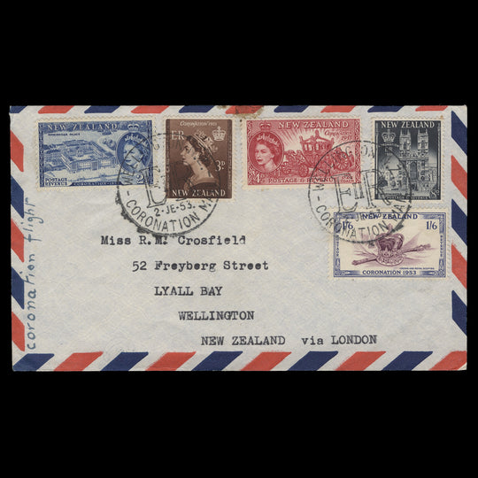 New Zealand 1953 Coronation day flight cover, WELLINGTON