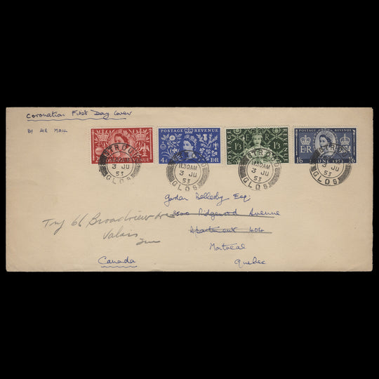 Great Britain 1953 Coronation first day cover, STROUD
