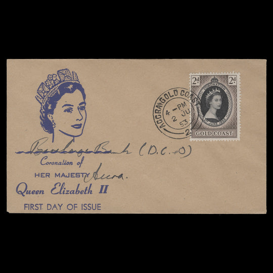 Gold Coast 1953 (FDC) 2d Coronation, ACCRA