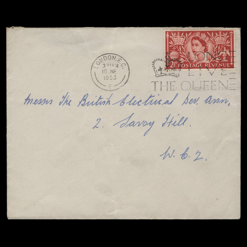 Great Britain 1953 (Used) 2½d Coronation, LONDON EC