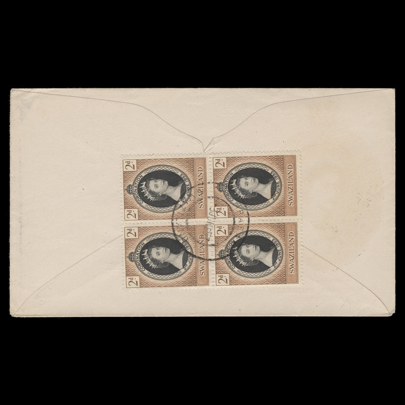 Swaziland 1953 (FDC) 2d Coronation block, MBABANE